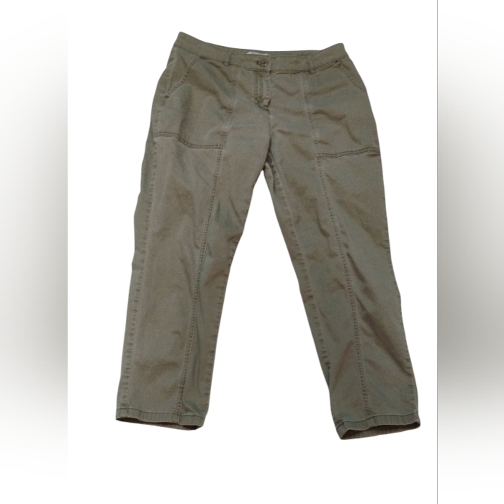 White House Black Market Women's Khaki Olive Colored Pants SZ 10